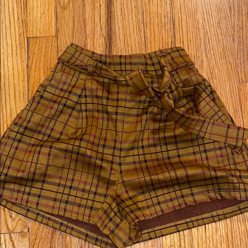 High Waisted Plaid Shorts
